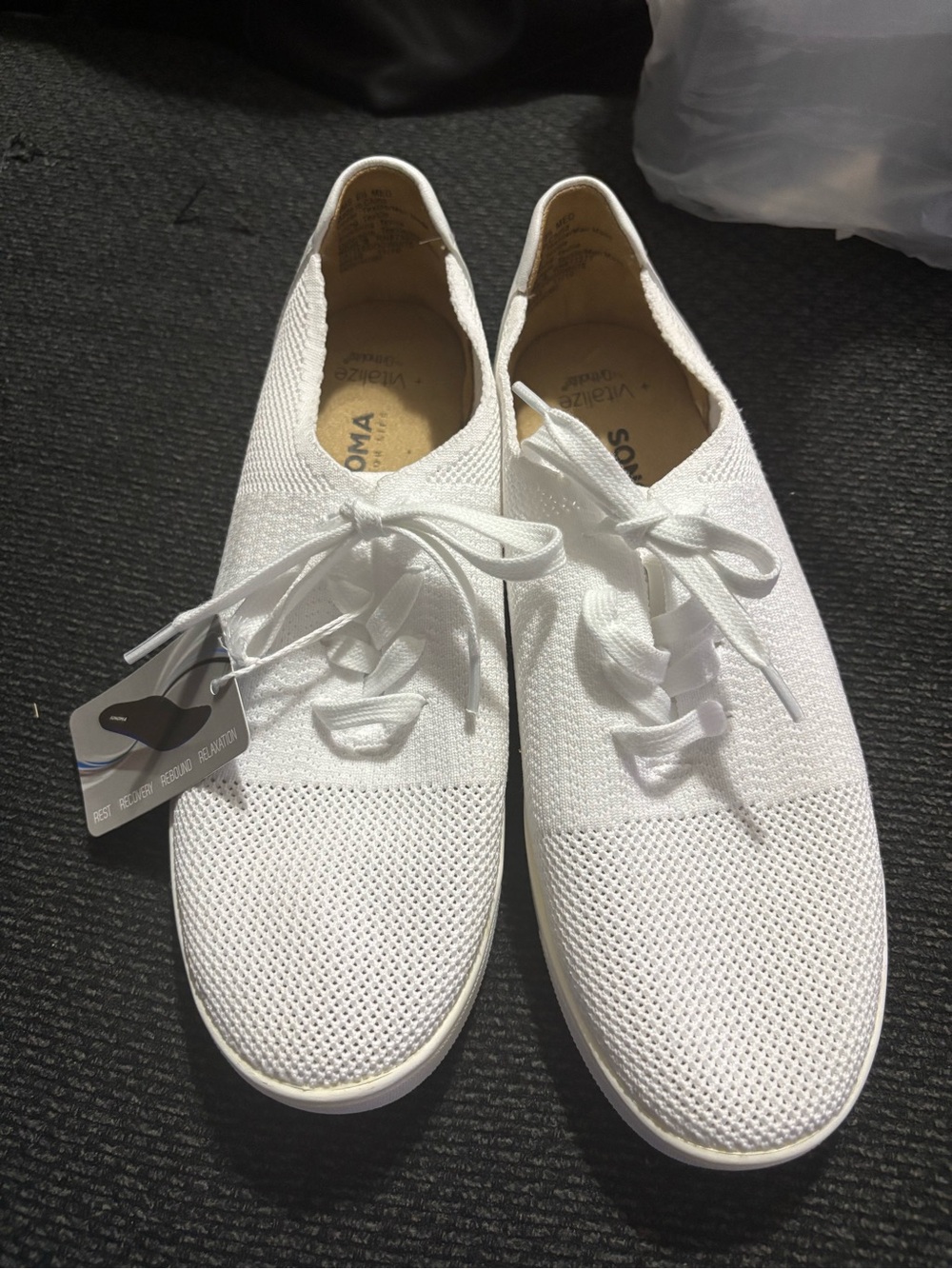 Sonoma White Knit Slip-On Sneakers with Gold Insole